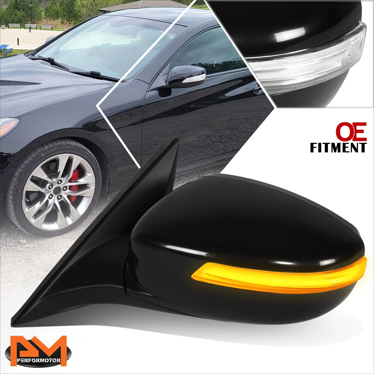 Power Heated Turn Signal Side View Door Mirror for Genesis (2009–2014)