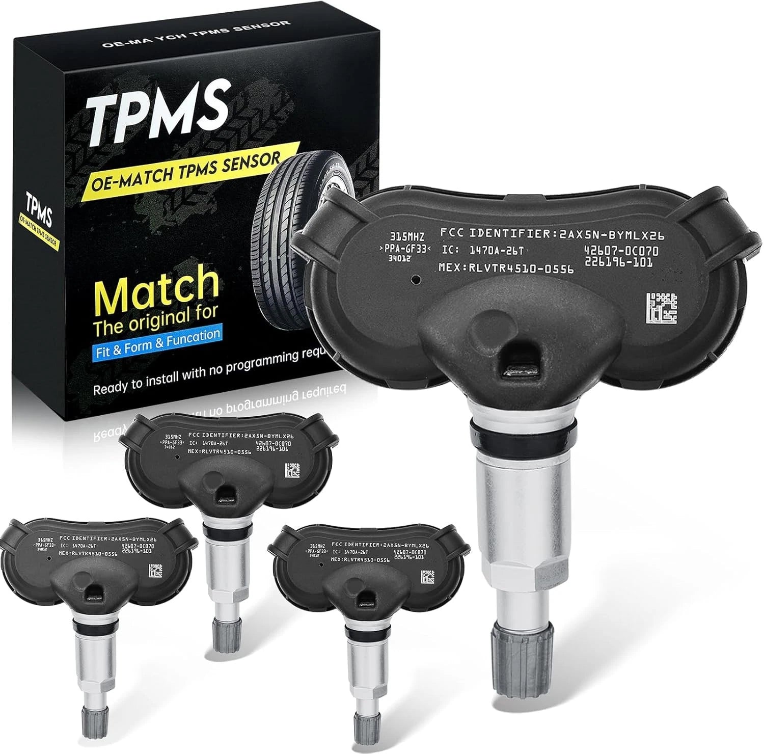 4X TPMS Sensor for Toyota Tundra (2006–2014) Sequoia (2006–2012) 42607-0C070