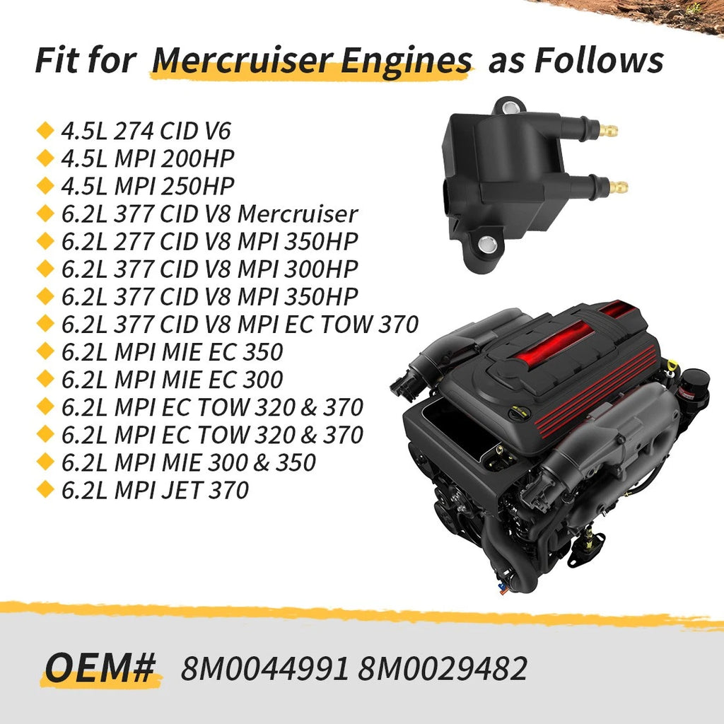 Ignition Coil for Mercury Mercruiser (4.5L 6.2L V6 V8) 8M0044991 8M0029482