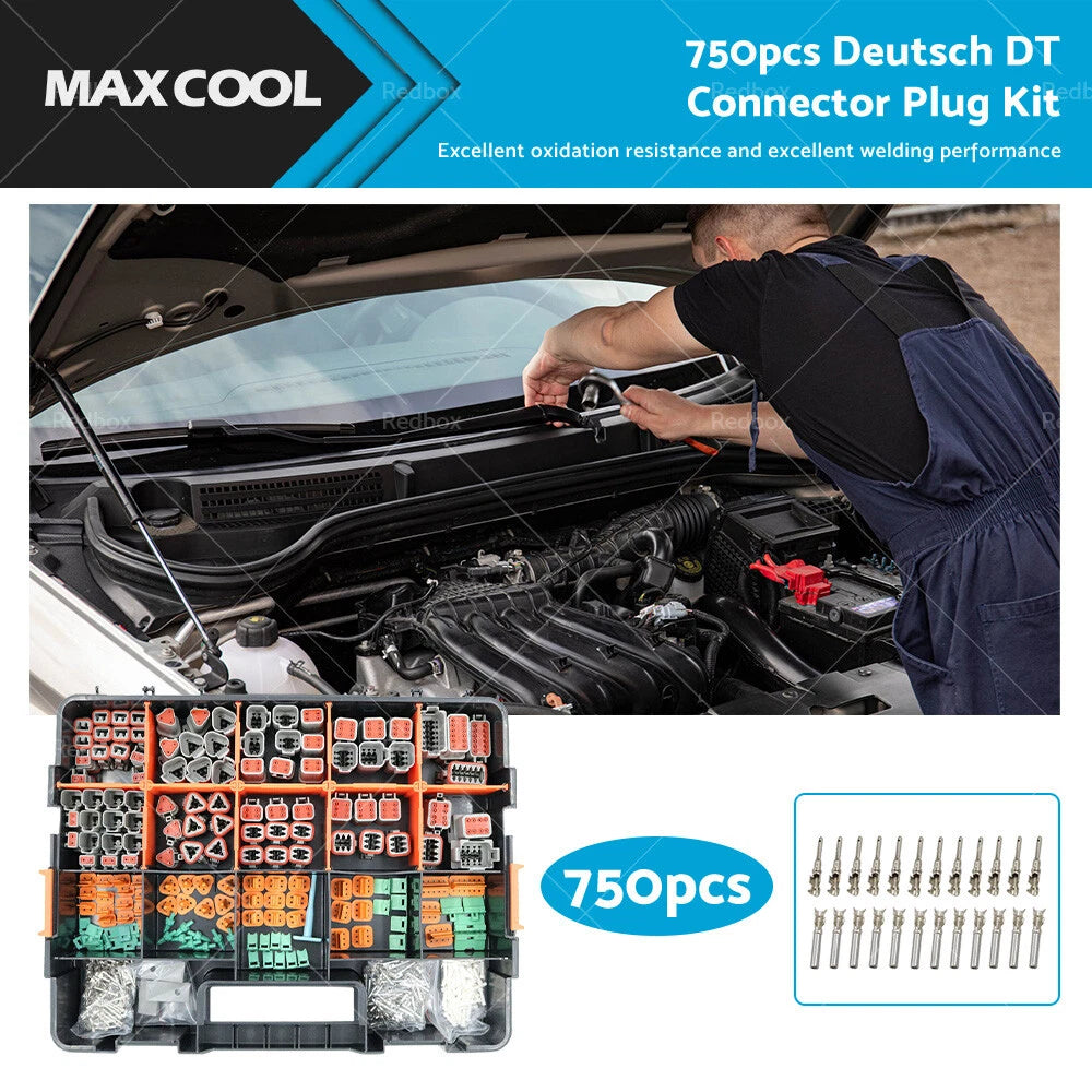 750PCS Deutsch DT Connector Kit 2-12 Pin for Various Applications