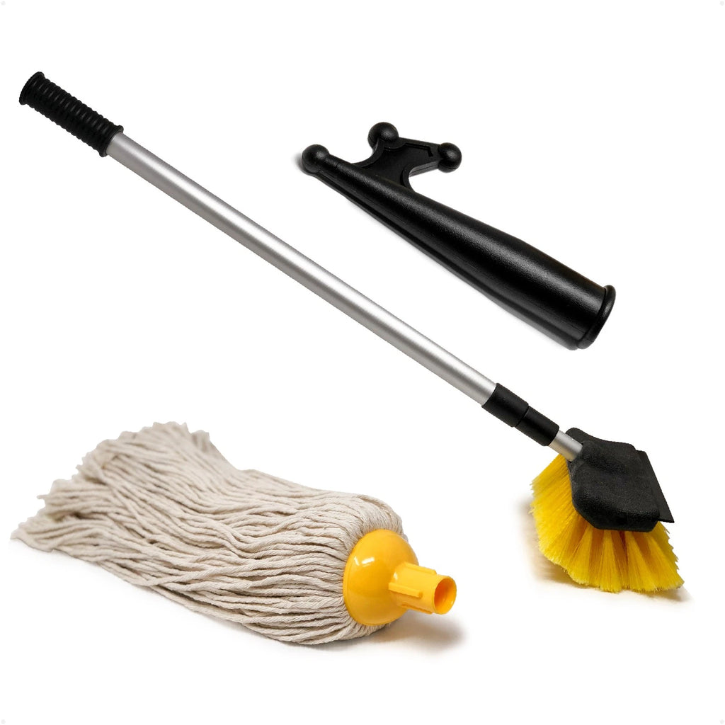 Deluxe Soft Brush Mop for Boat Deck Cleaning with Telescoping Shaft