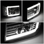 LED Projector Headlight Lamps for GMC Sierra (2007–2014) - Chrome, Sequential Signal