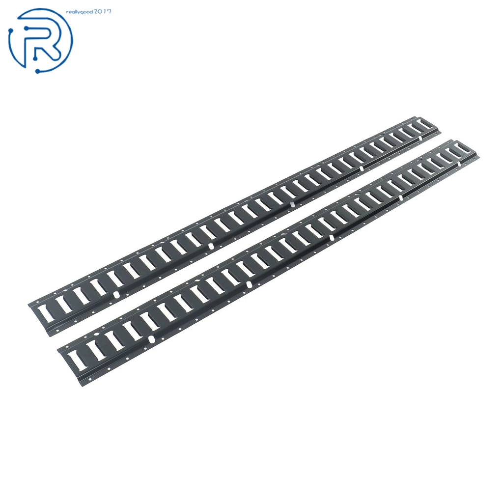 Set of 2 Black Steel E-Track Tie Down Rails for ATV Truck 