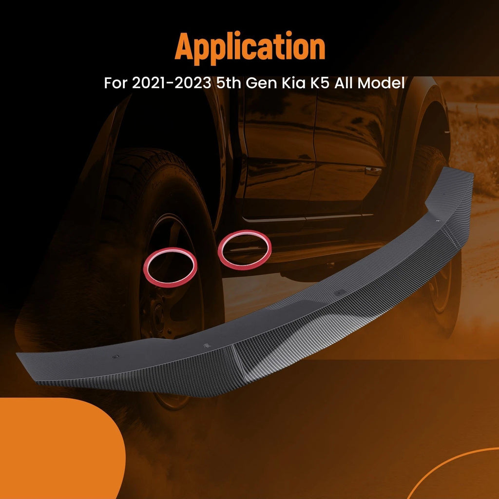 R Style Duckbill Trunk Spoiler for Kia K5 (2021-2023) Carbon Look