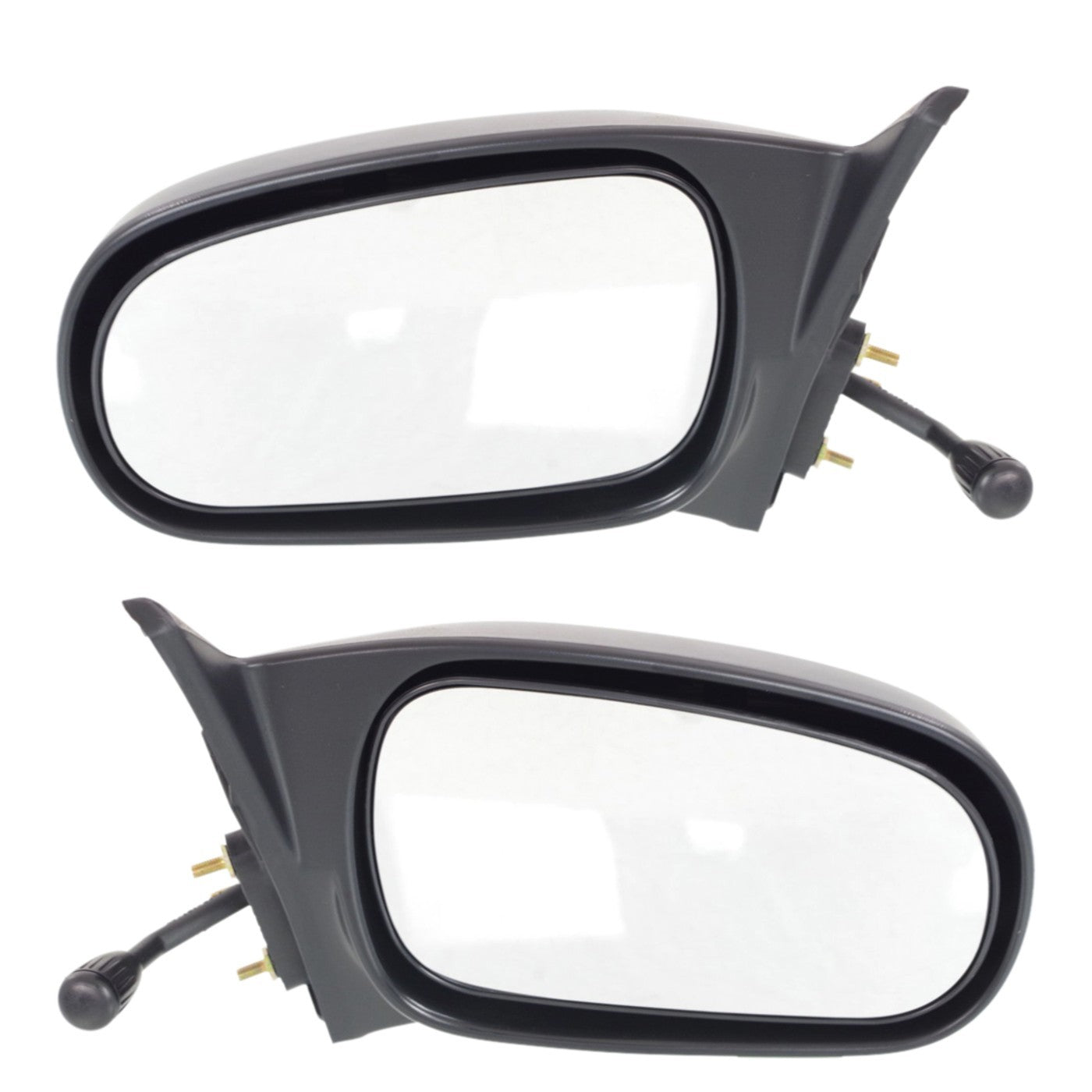 Set of 2 Manual Remote Mirrors for Honda Civic Sedan (1996–2000) Textured Black