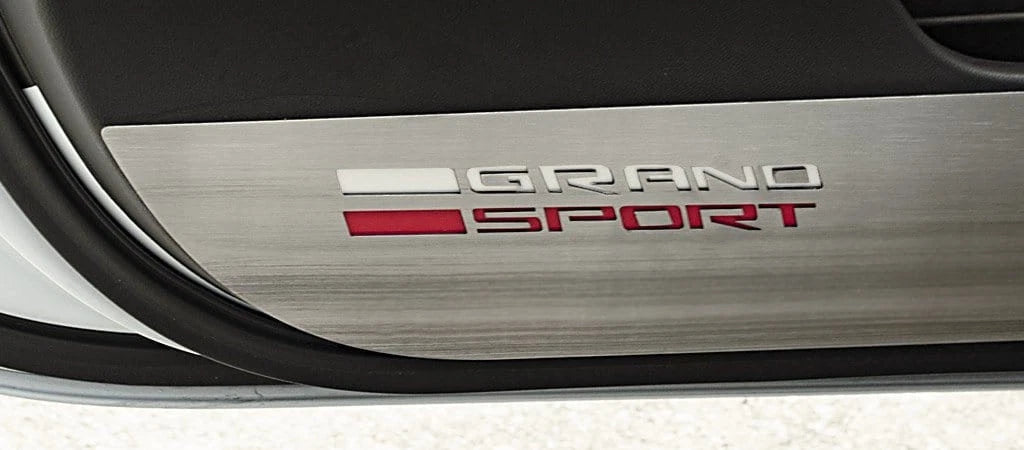 Door Guards Front with Brushed Stainless and Vinyl Logo for 2014-2019 Corvette