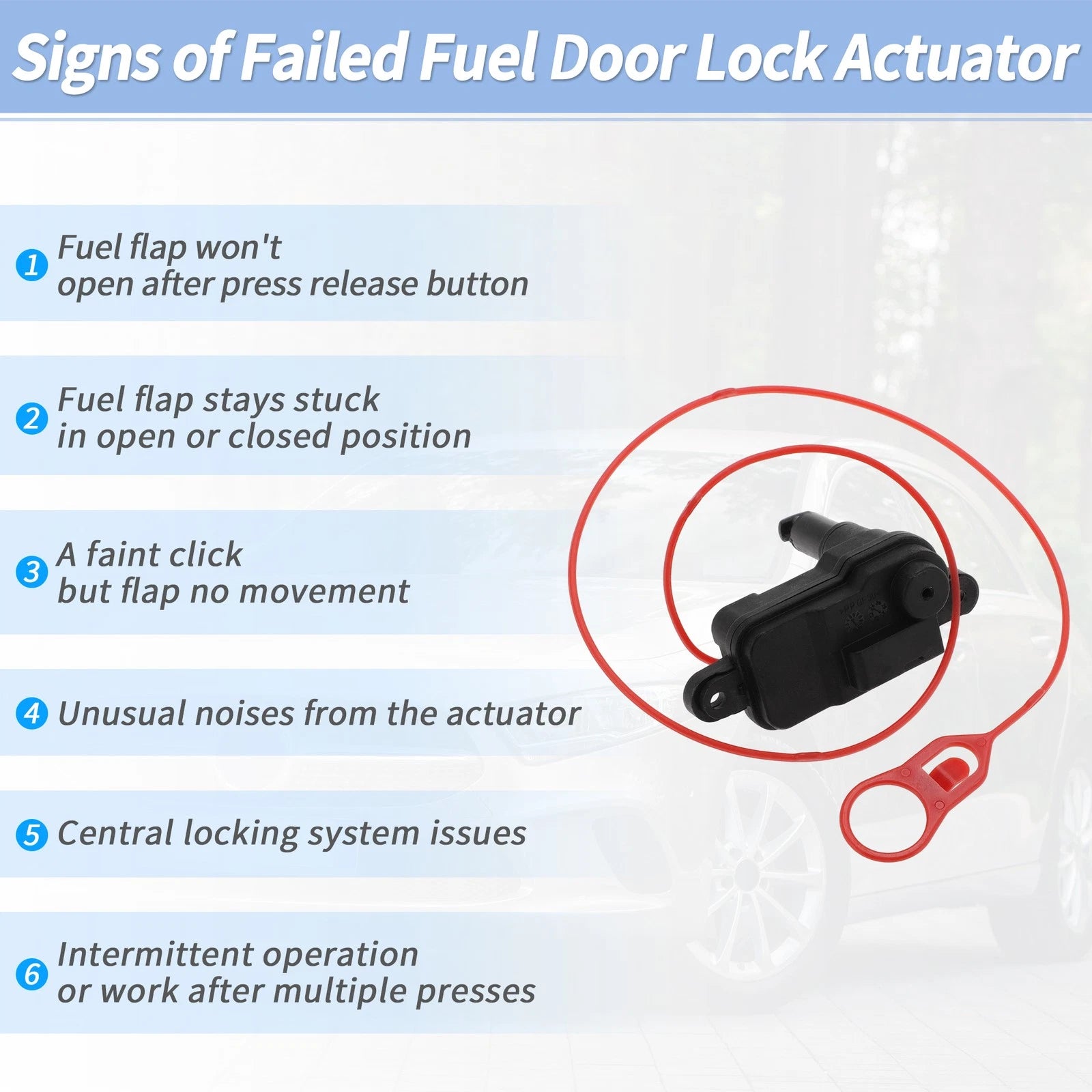 Fuel Filler Flap Door Latch Lock Actuator Motor for Audi A3 Sportback (2013–2020)