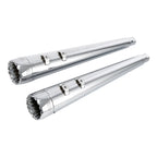 Chrome 4" Slip-On Megaphone Mufflers Exhaust Pipes for Harley Touring (1995–2016)