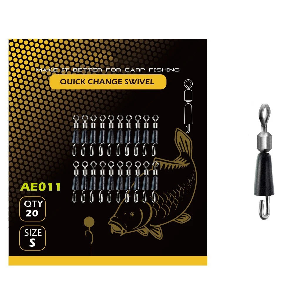 20pcs Swivel Snap Connectors for Carp Feeder Rig (Fishing)