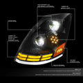 LED DRL Turn Signal Headlight Lamps for Volvo VN VNL VNM (2003–2017)