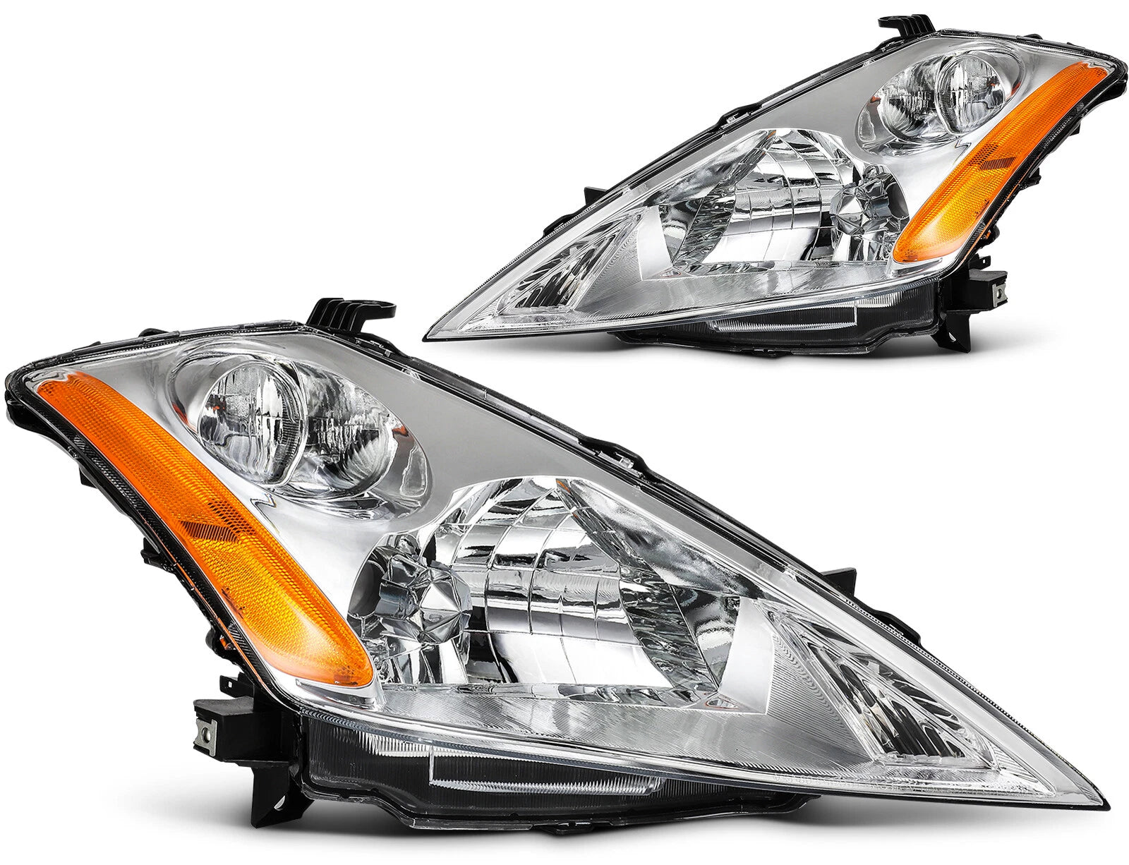 Set of 2 Chrome Housing Headlights Assembly for Nissan Murano (2003–2007)