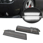 Black Shell White Light Front Side Marker Lights for Dodge Challenger Charger (2015–2023)
