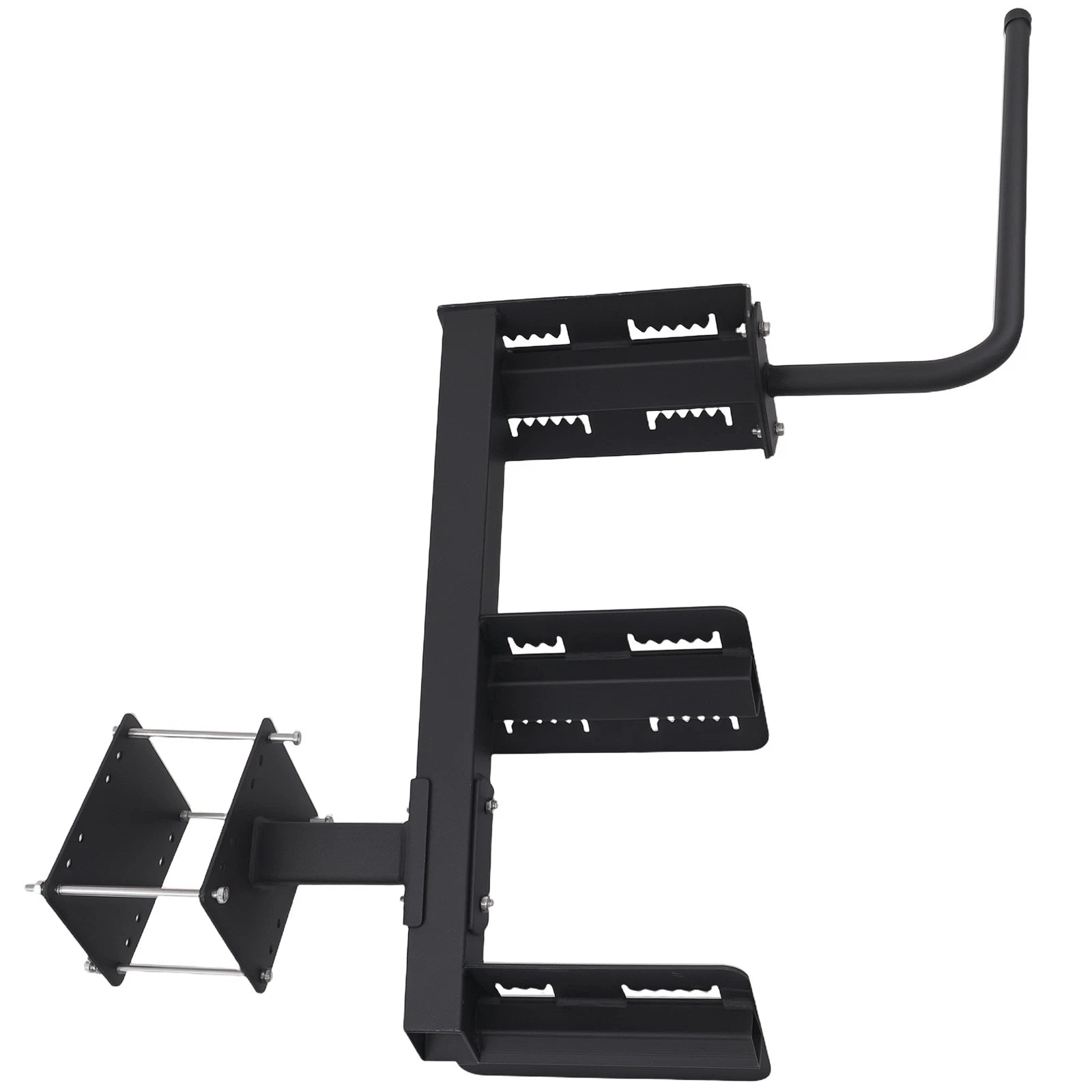3-Step Boat Trailer Mount Step for Universal Boats - Steel, Black