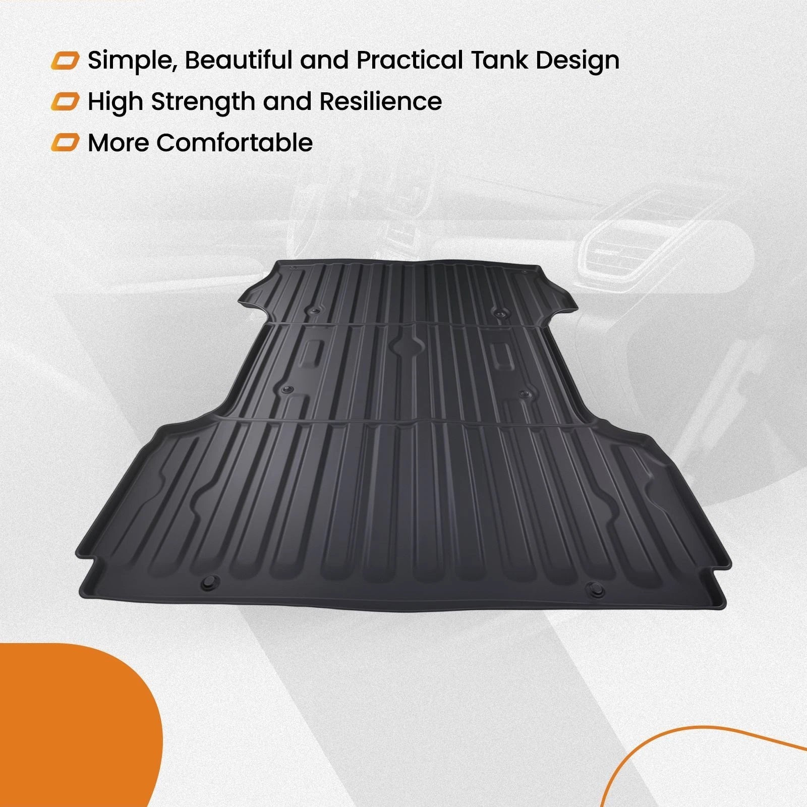 6.8Ft Bed Mat for Ford F250/F350/F450 Super Duty (2017–2024) Waterproof TPE