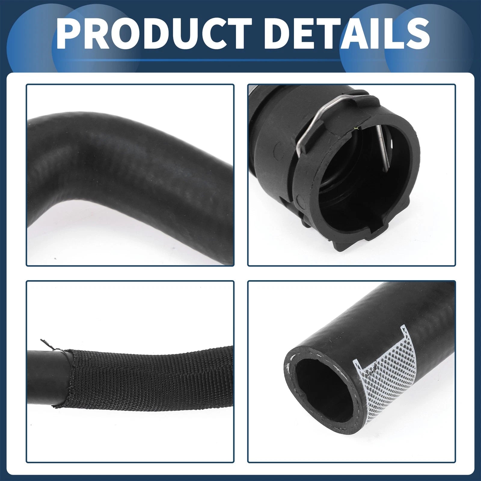 Radiator Hose for Audi Q5 (2009–2012) No. 8R0819371E Black