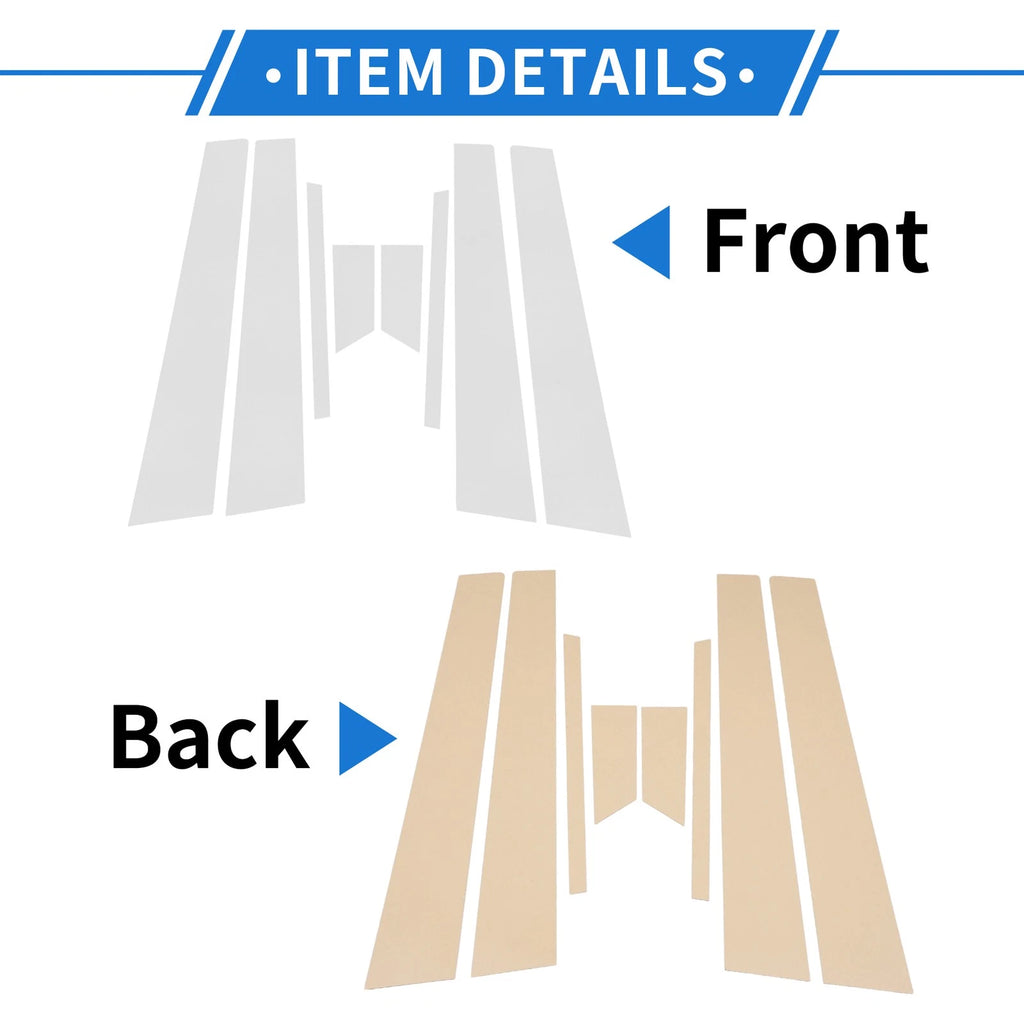 8 Pcs Door Pillar Window Trim for Kia Optima (2006–2010) Chrome