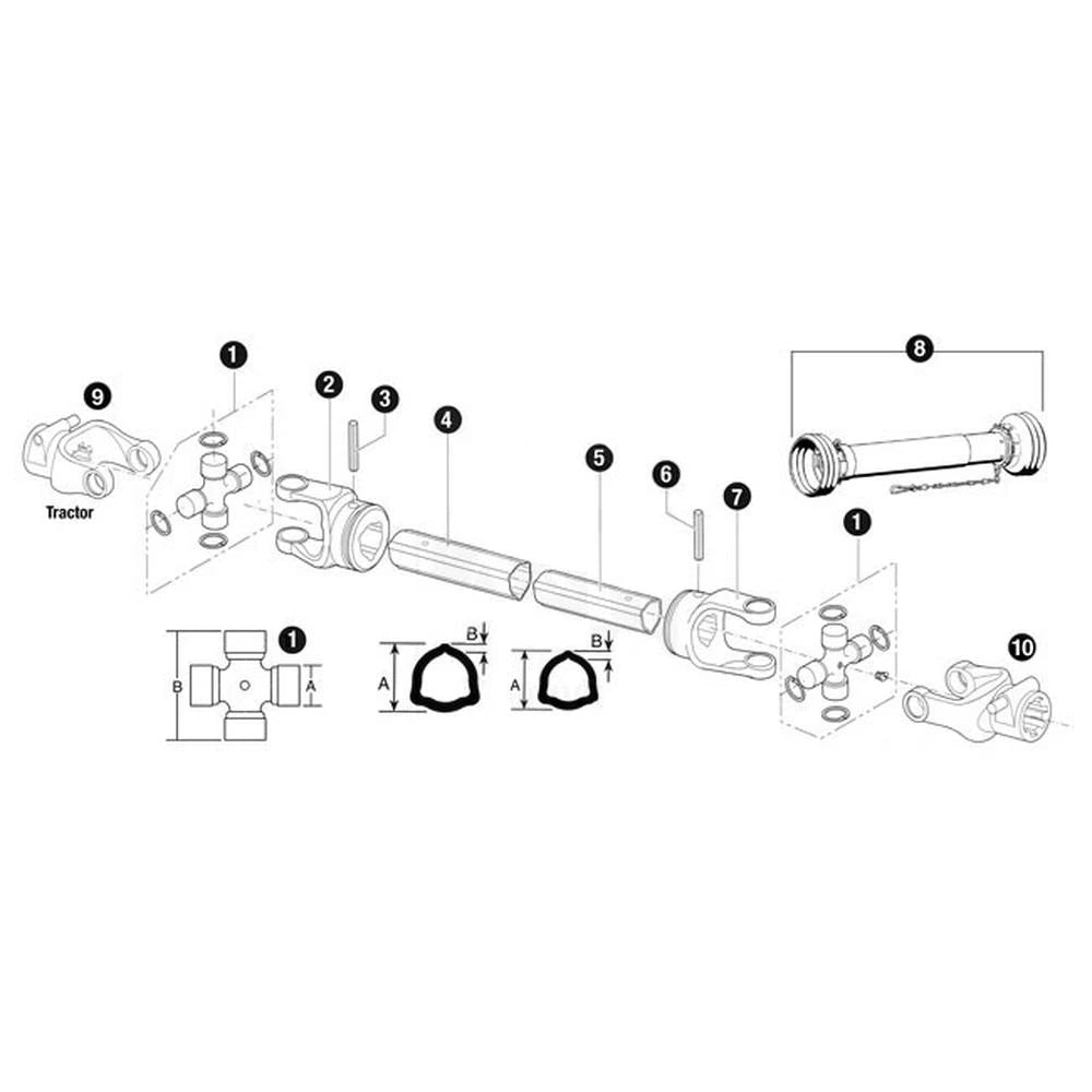 Complete PTO Shaft for Weasler (29")