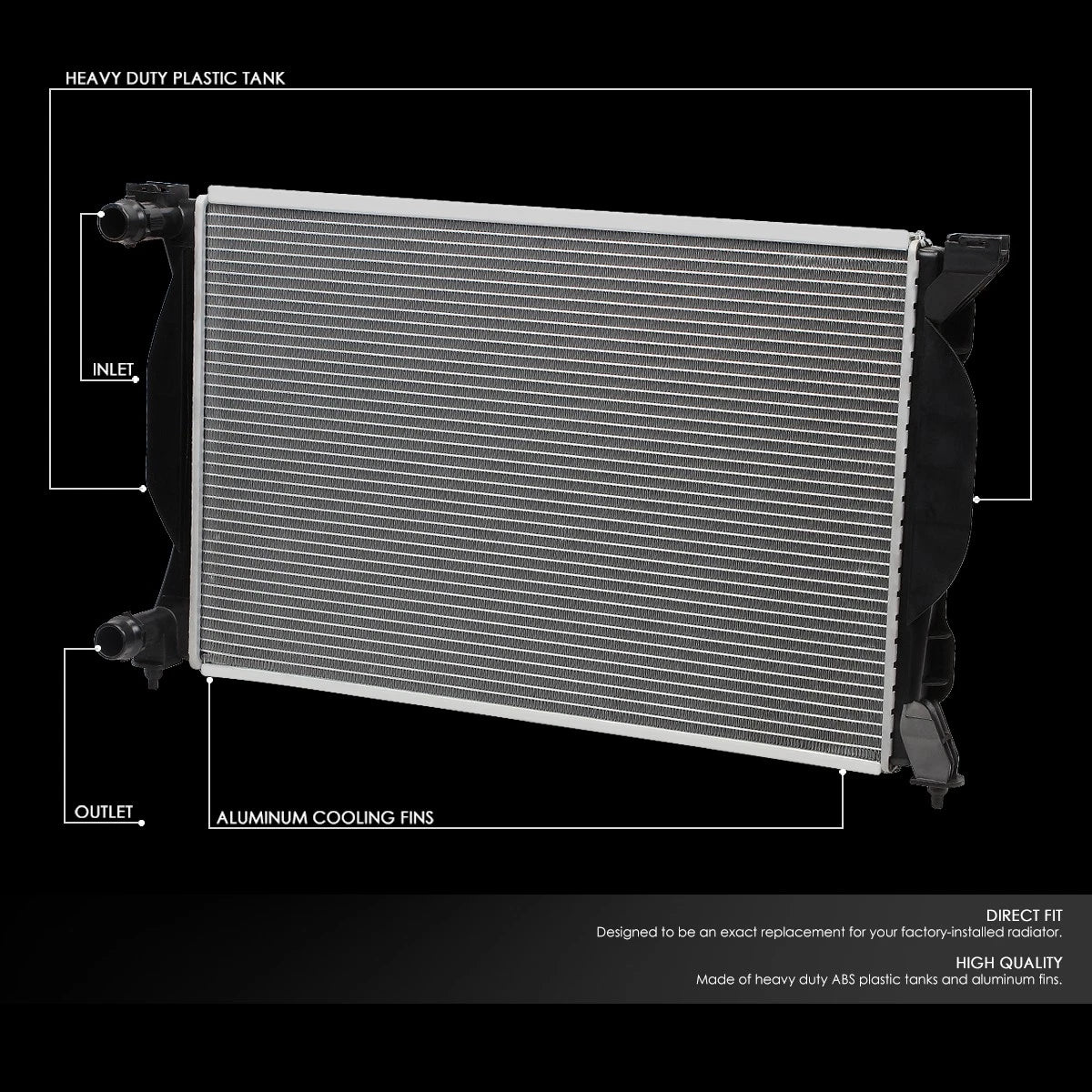 Aluminum Radiator for VW Passat Audi A4 1.8L 2.8L (1997–2004) DPI 2557