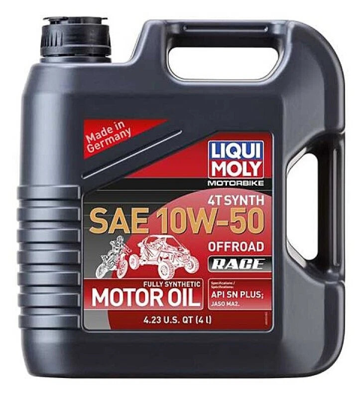 Set of 4 LIQUI MOLY 4L Motorbike 4T Synth SAE 10W50 Offroad Race