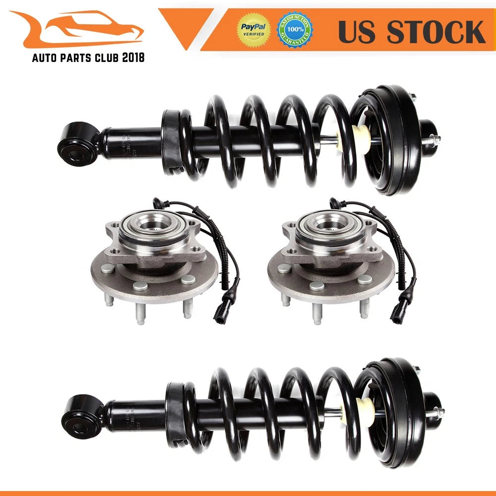 Set of 4 Rear Complete Struts & Wheel Hub Bearings for Lincoln Navigator (2007–2013)