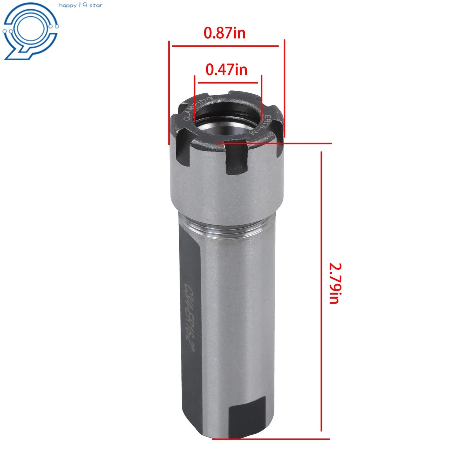 ER16 Collet Chuck Extension for Precision Tools (3/4 Inch Shank, 2 Inch Length)