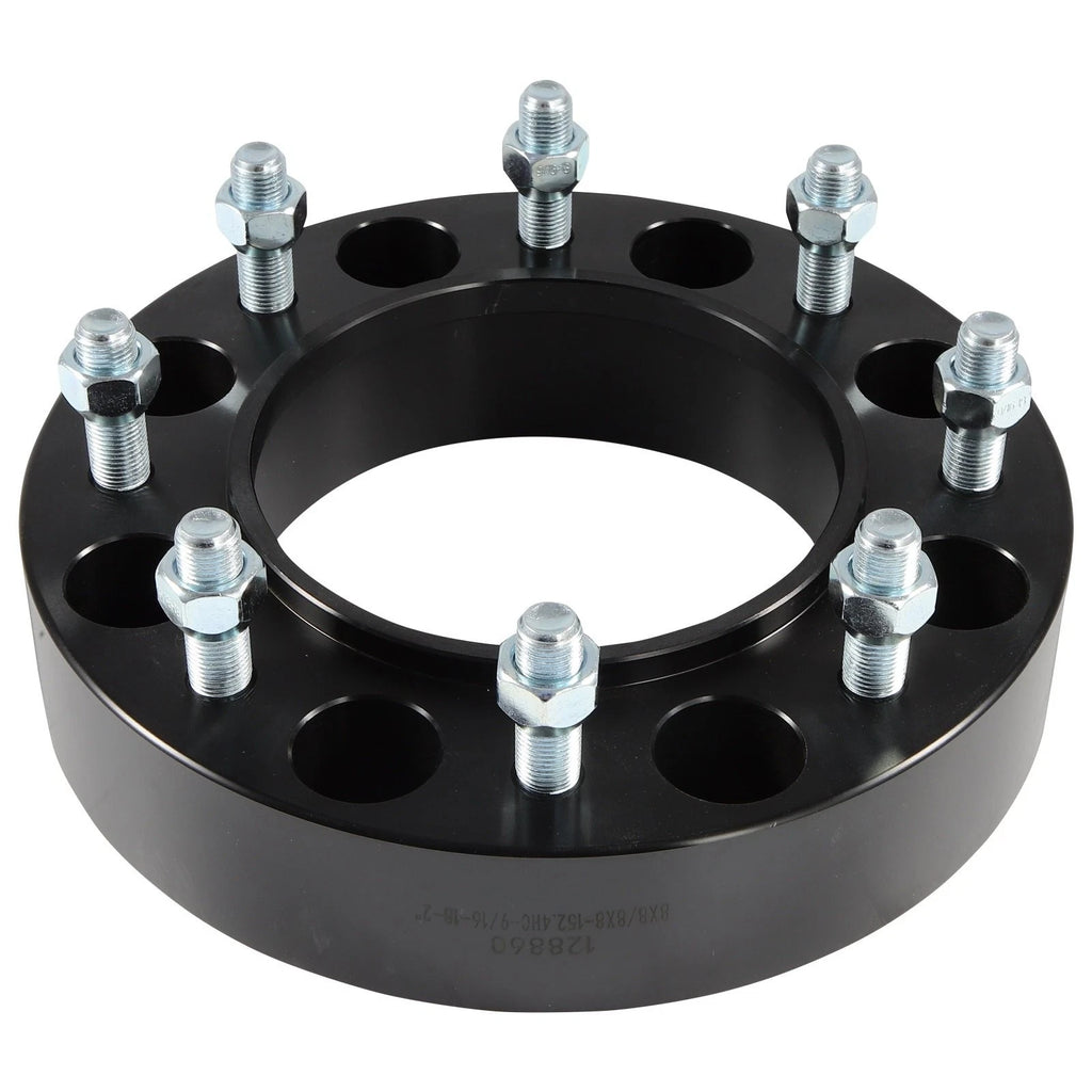 Set of 4 Wheel Spacers 2" for Bobcat Case CAT 8 Lug (8x8") 9/16x18 Black