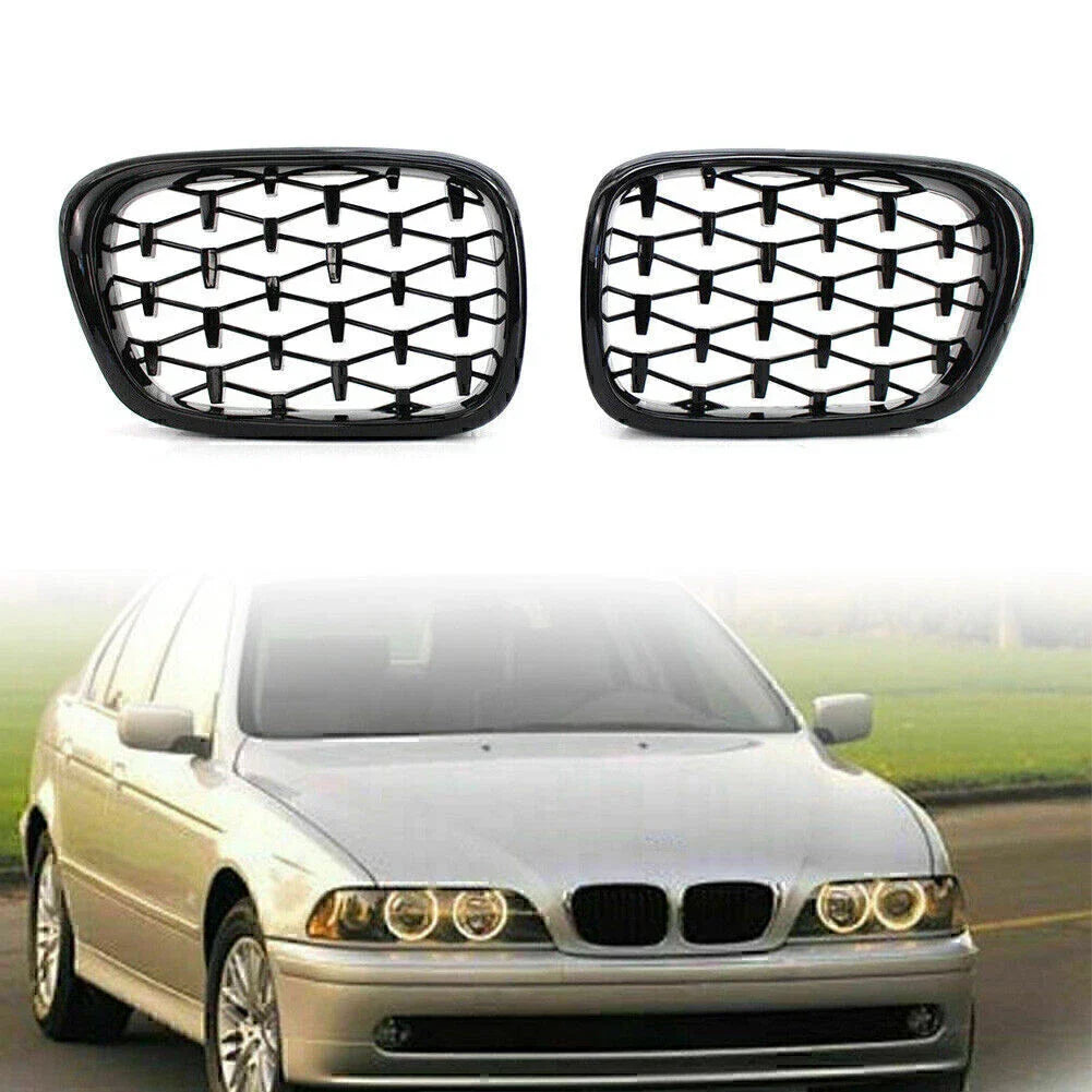 Gloss Black Front Kidney Grille for BMW E39 5-Series (1999-2003)