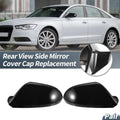 Pair Rearview Mirror Cover Cap Gloss Black for Audi A6 S6 RS6 C7 (2011–2018)