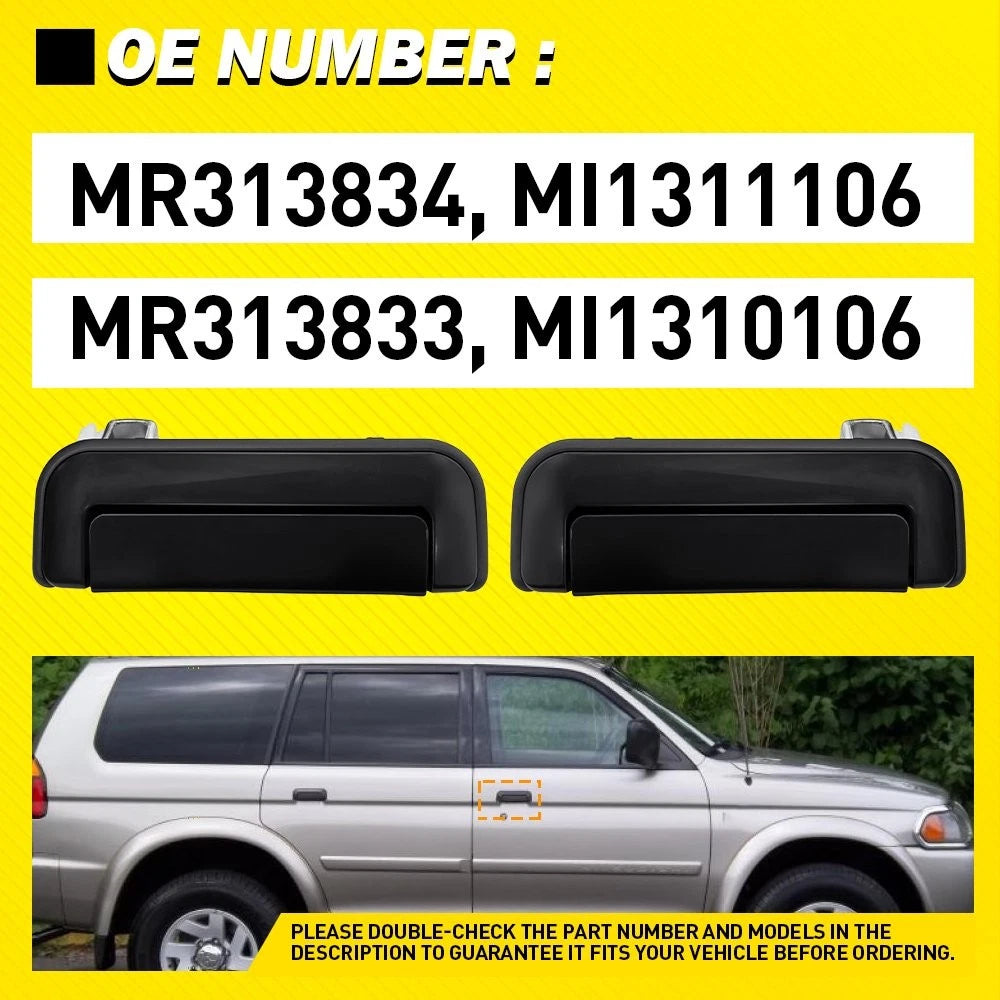 2X Front Exterior Door Handle Assembly for Mitsubishi Montero (1999–2003)