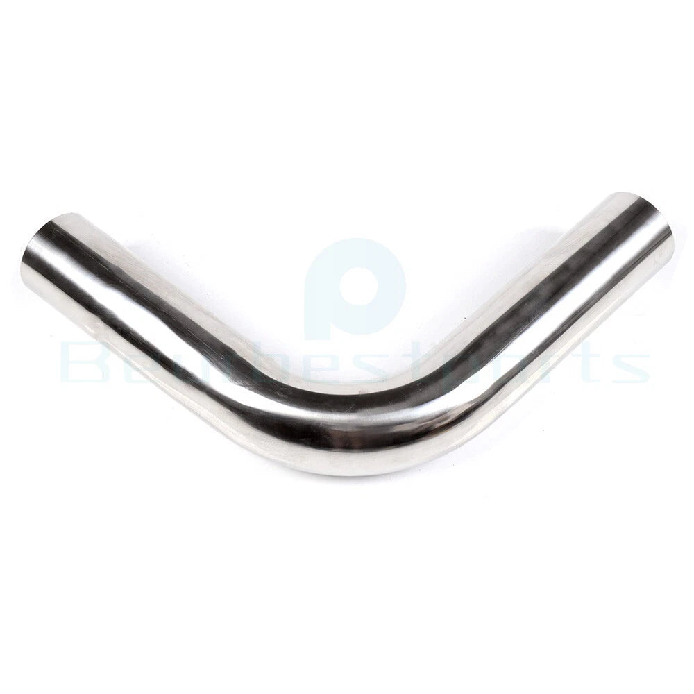 3" 90 Degree T-304 Stainless Steel Exhaust Pipe for Universal Fit (2 Feet)