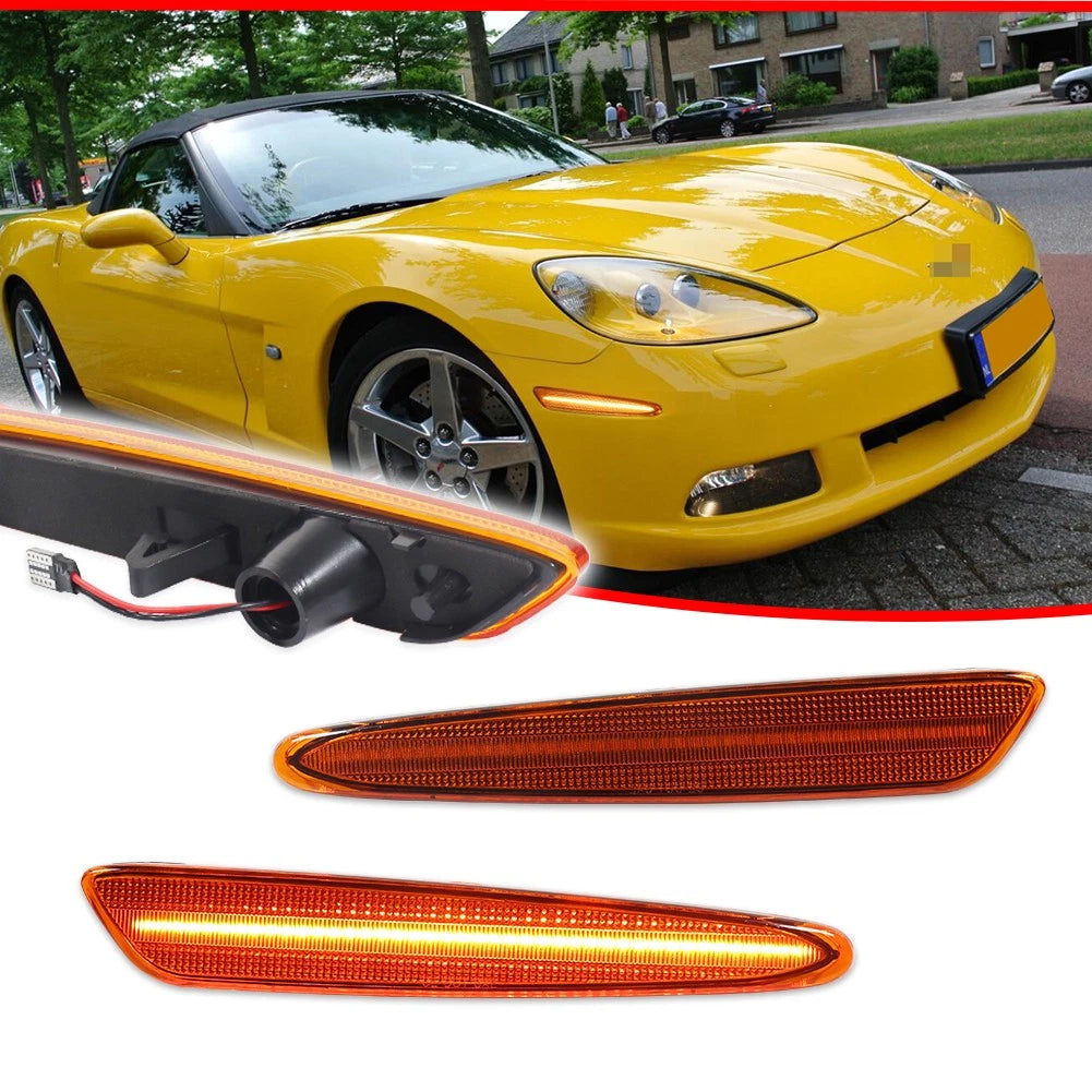 LED Front Bumper Side Marker Lights for Chevy Corvette C6 (2005–2013)