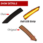 2X Smoked Amber LED Front Fender Side Marker Lights for Lincoln MKC (2015–2019)