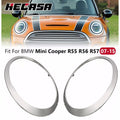 Chrome Headlight Bezel Trim Ring Cover for Mini Cooper R55 R56 R57 (2007–2015)