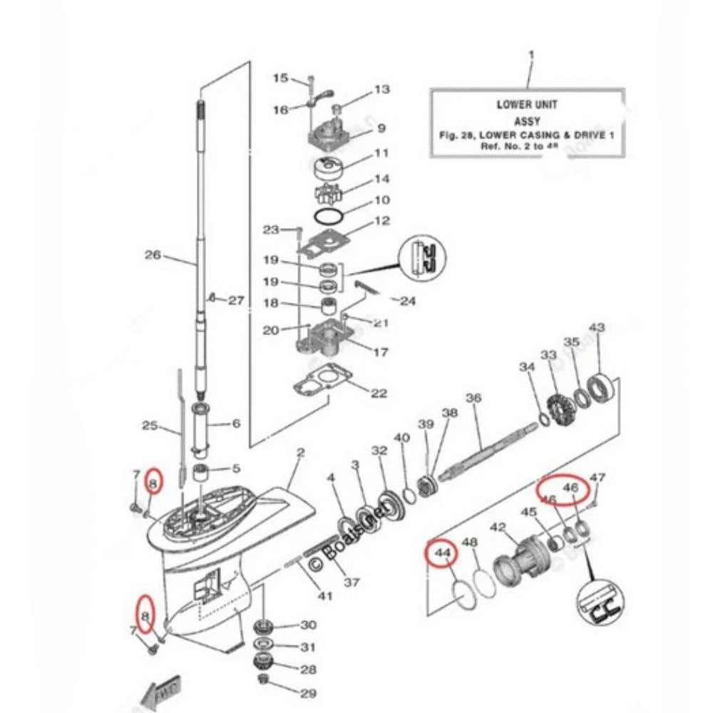Propeller Shaft Replace Kit Oil Seal for Yamaha Outboard 20-30 HP