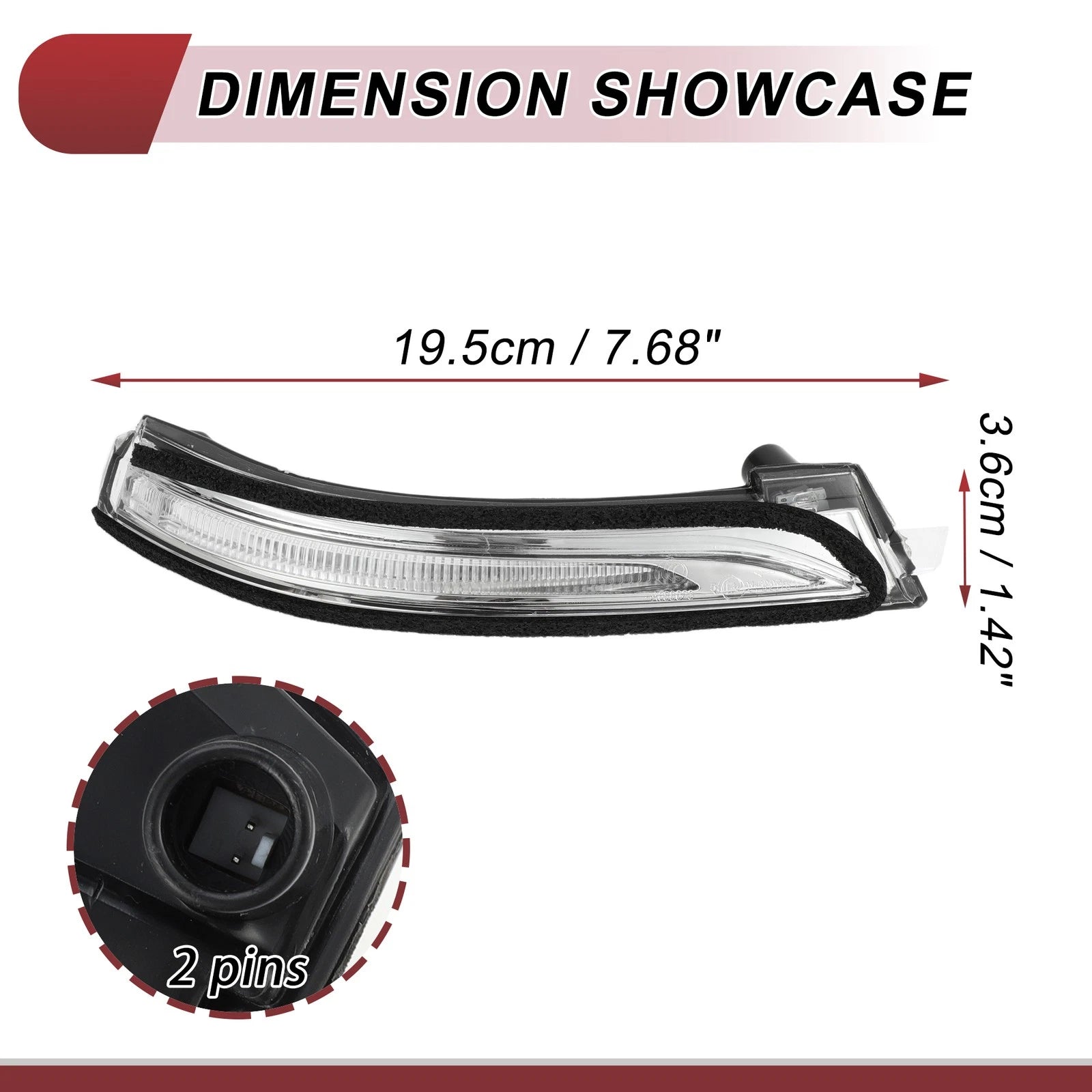 Mirror Turn Signal Light for Hyundai Elantra (No. 87624F2000) Right Black Clear