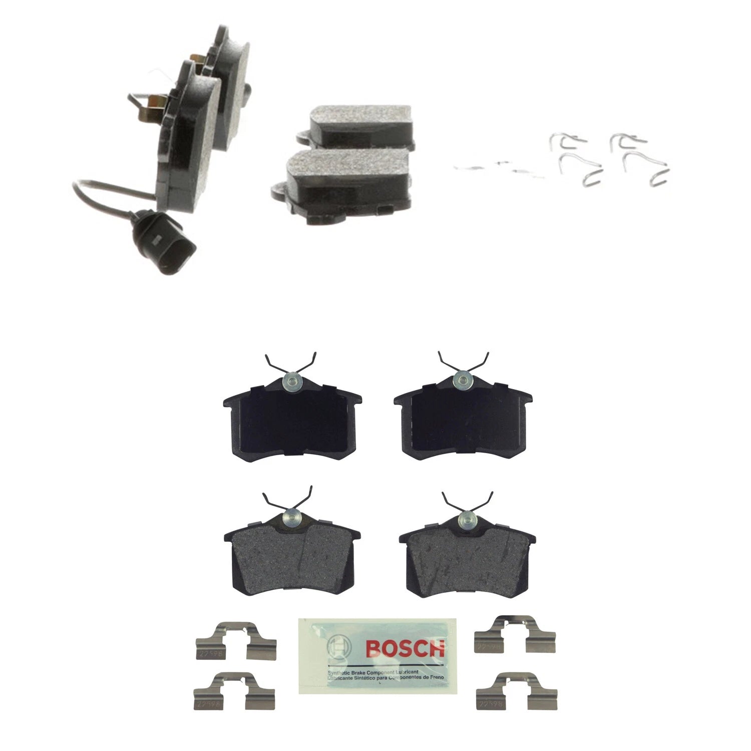 Set of 4 Bosch Blue Semi-Met Disc Brake Pads for Audi A4 A6 Quattro Passat