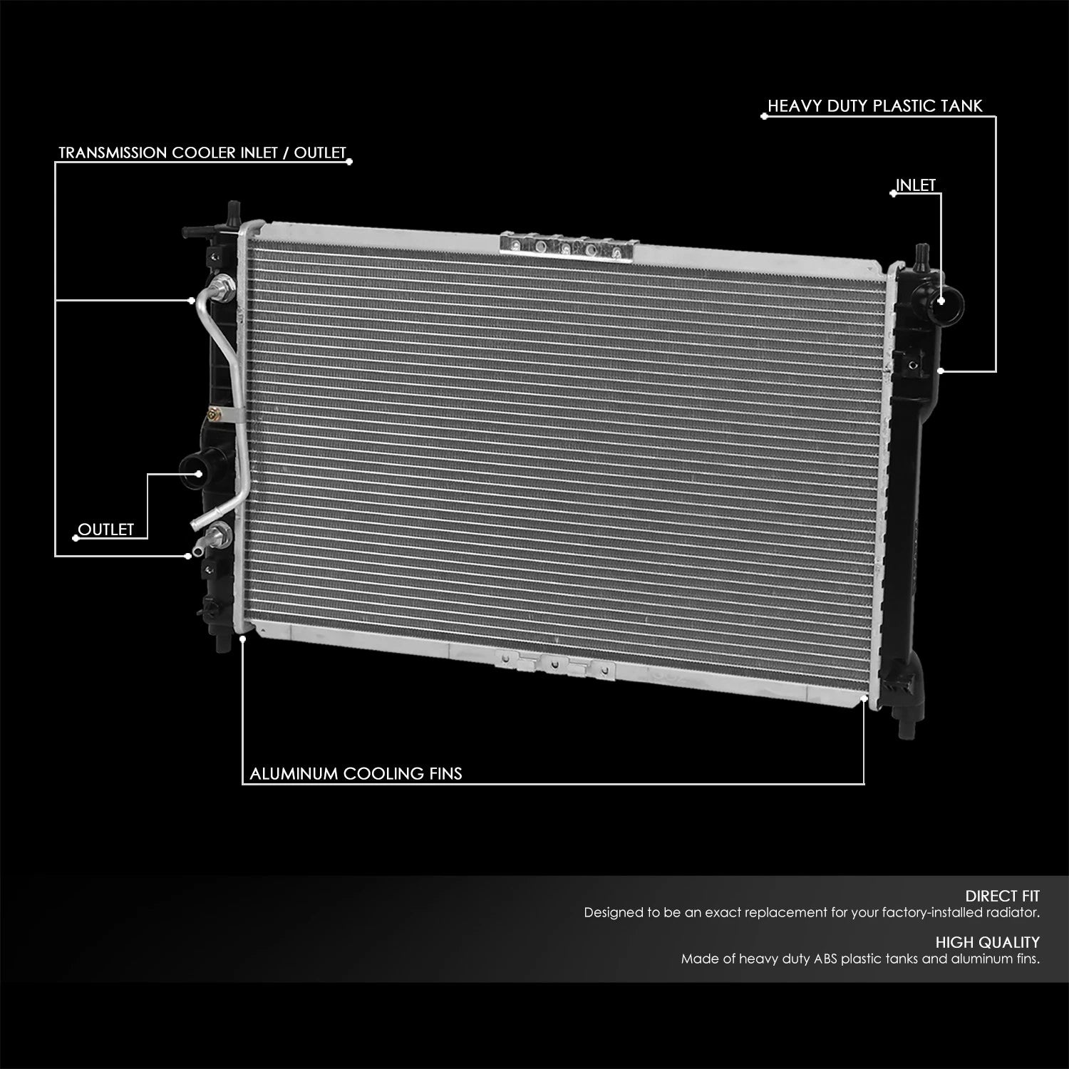 Aluminum Core Cooling Radiator for Daewoo Lanos (1999–2002) DPI 2386