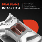 Dual Plane Intake Manifold with Gasket for Chevrolet Small Block (Gen I)