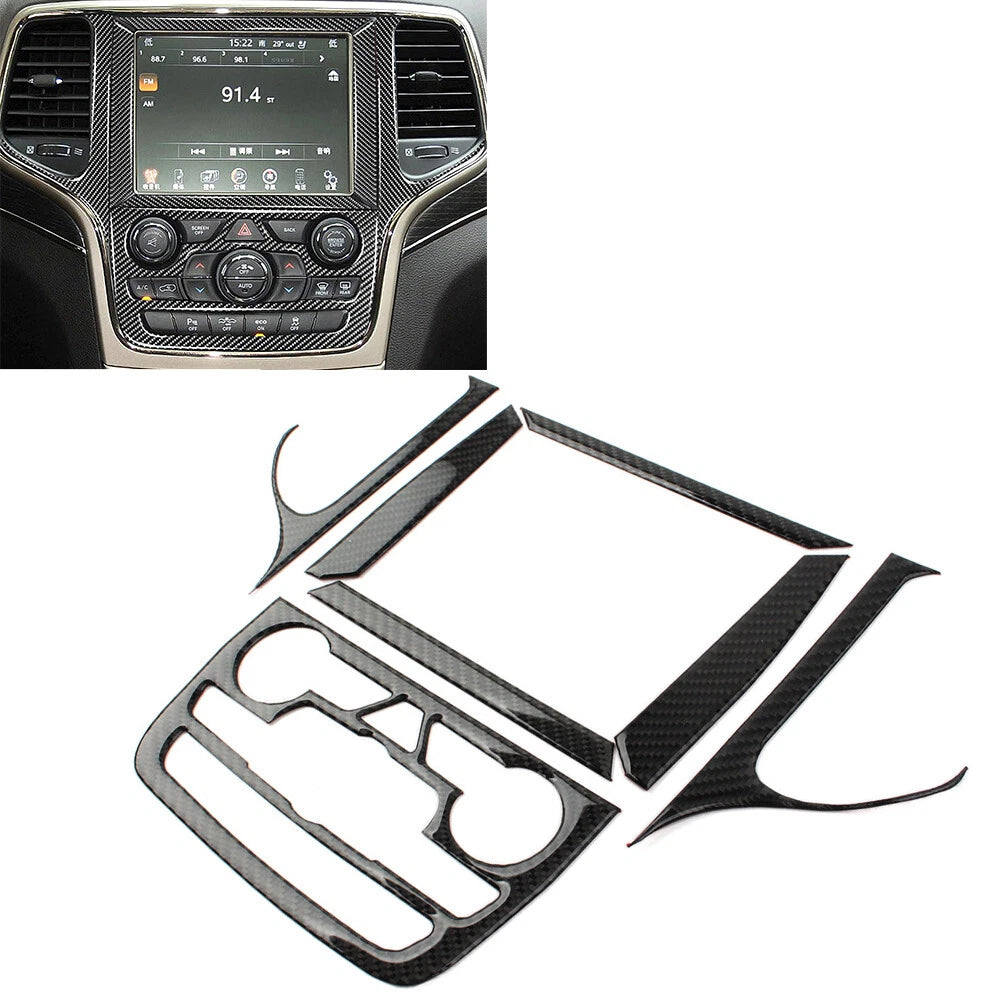 7 Pcs Central Control Navigation Cover Trim for Jeep Grand Cherokee (2014–2018)