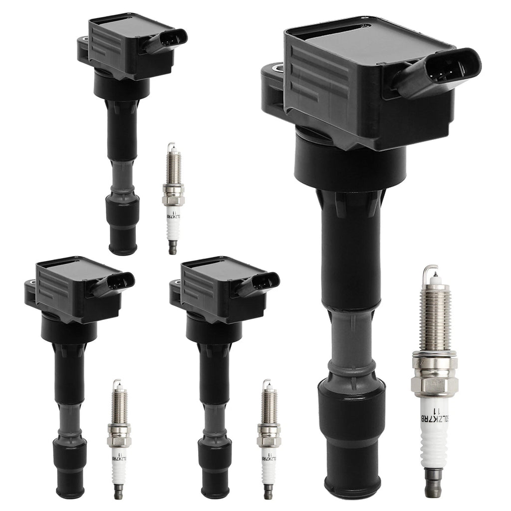 Set of 4 UF816 Ignition Coils & Spark Plugs for Hyundai Elantra Sonata Kia Soul (2011–2016)