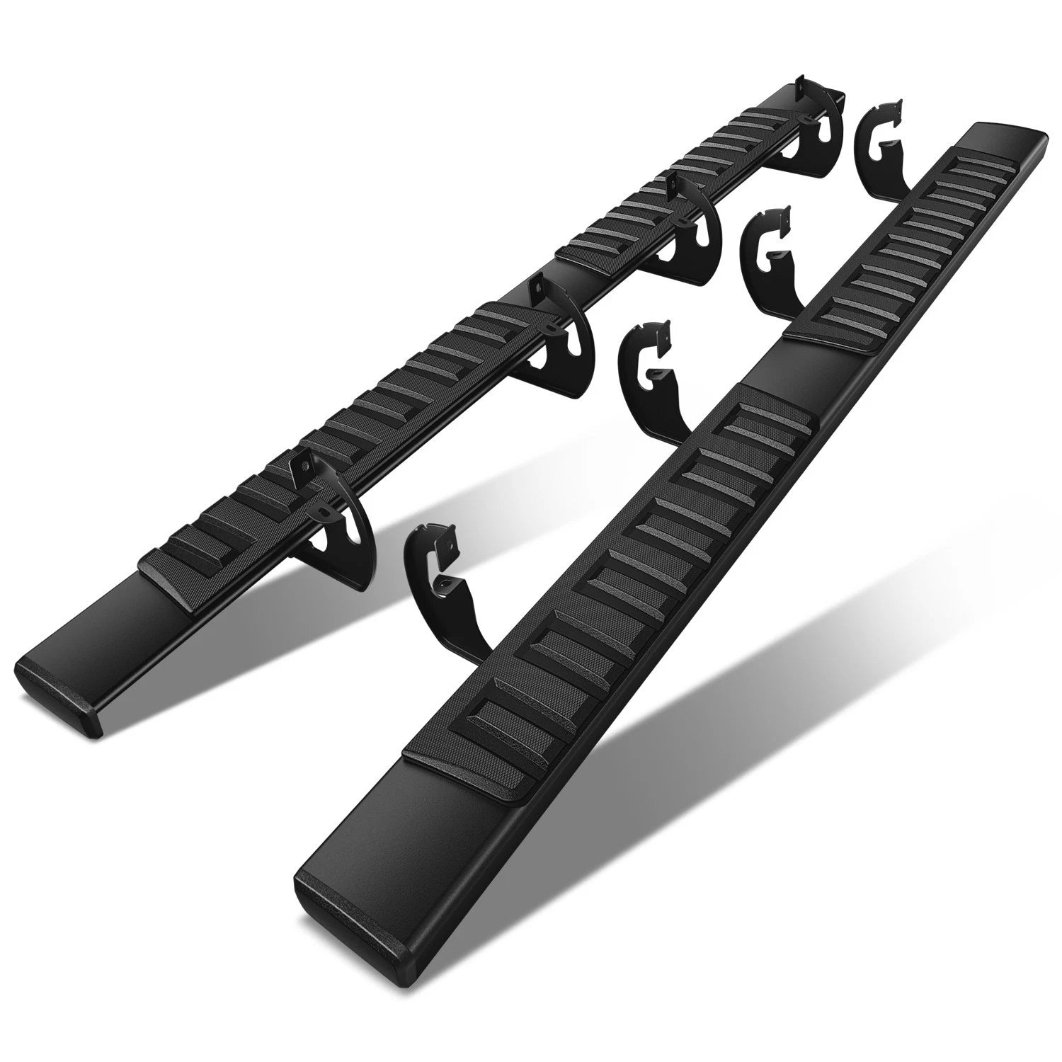 Set of 2 Black Flat Side Step Bars for Ford F-150 Super Crew Cab (2009–2014)