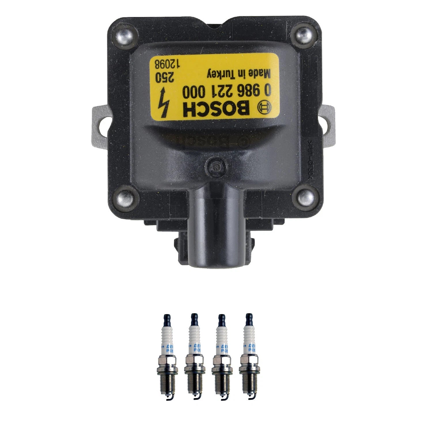 Set of 4 Ignition Coils & Spark Plugs for VW Golf Jetta (L4)