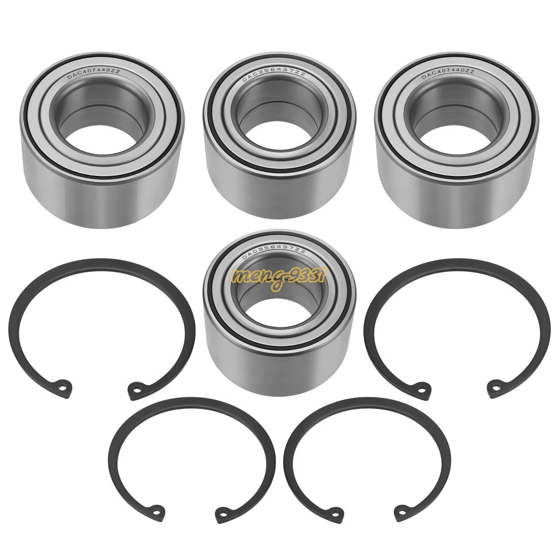 Front & Rear Wheel Bearings Ring Kit for Polaris Ranger 500, Ranger Crew 500 (2001–2022)