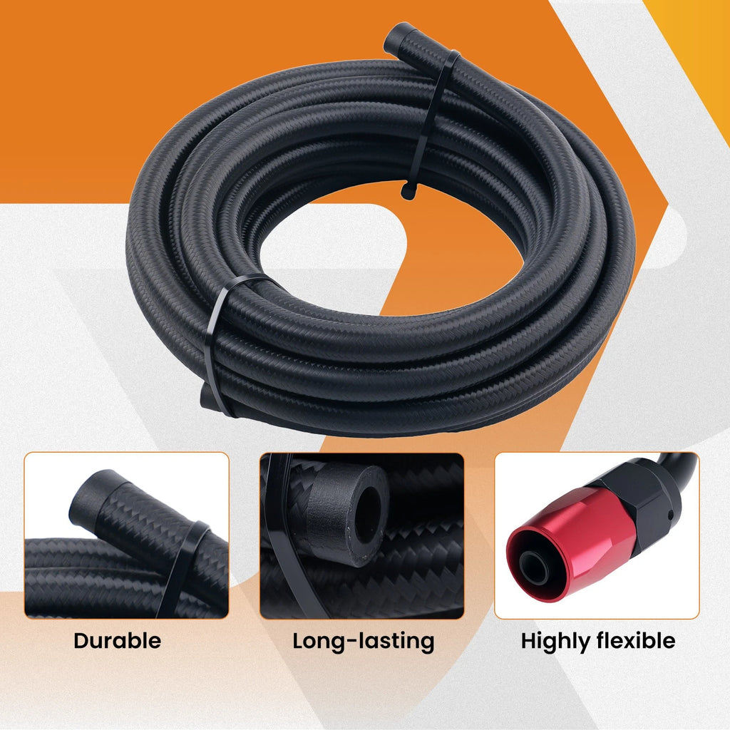 16ft Braided Fuel Line Hose Kit for Make Model