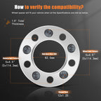 2X 1.5" Wheel Spacers for Infiniti Q50 G35 G37 Q60 Nissan 350Z (2014–2023)