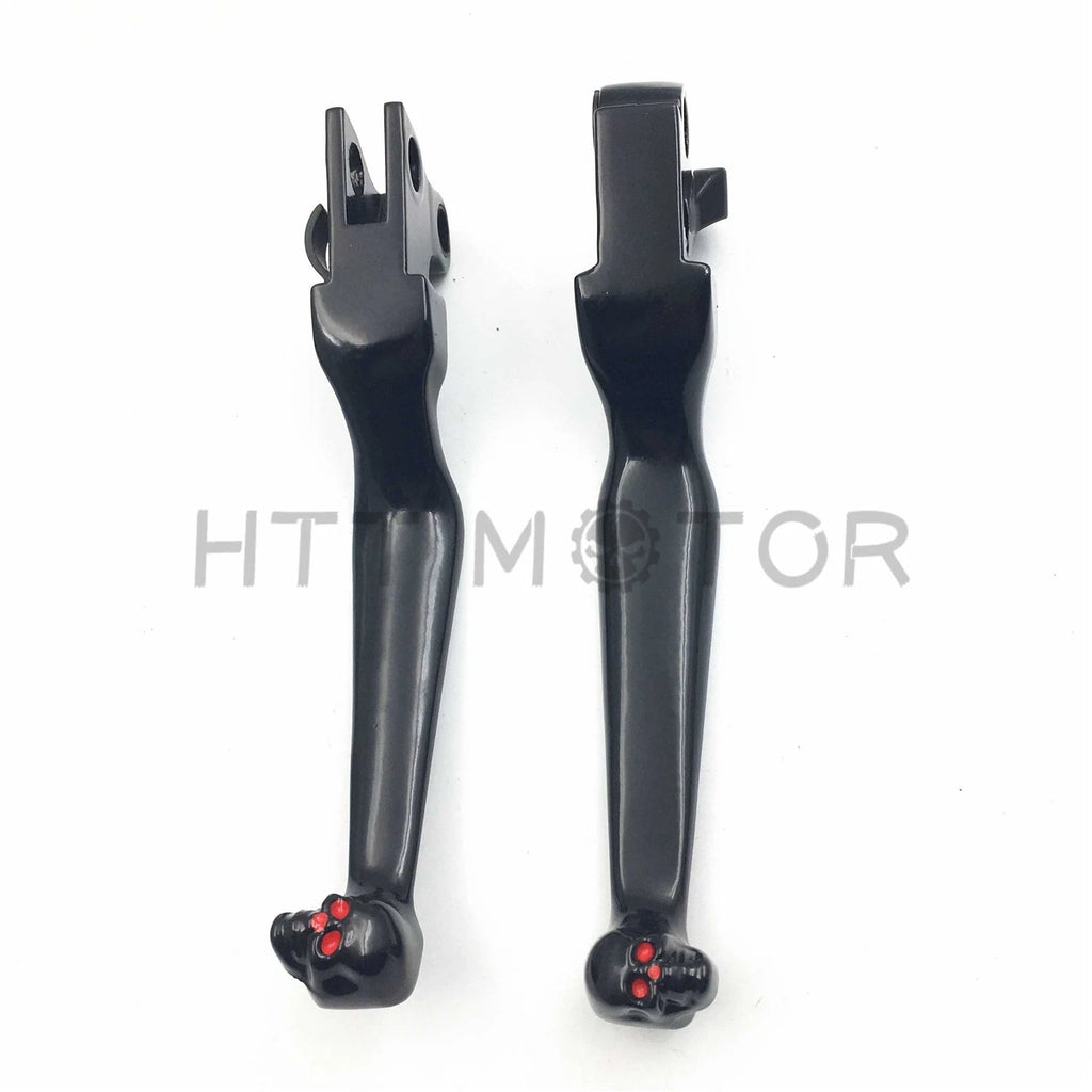 Black Skull Brake Clutch Levers for Harley Fat Boy Dyna Road King (1990–2023)