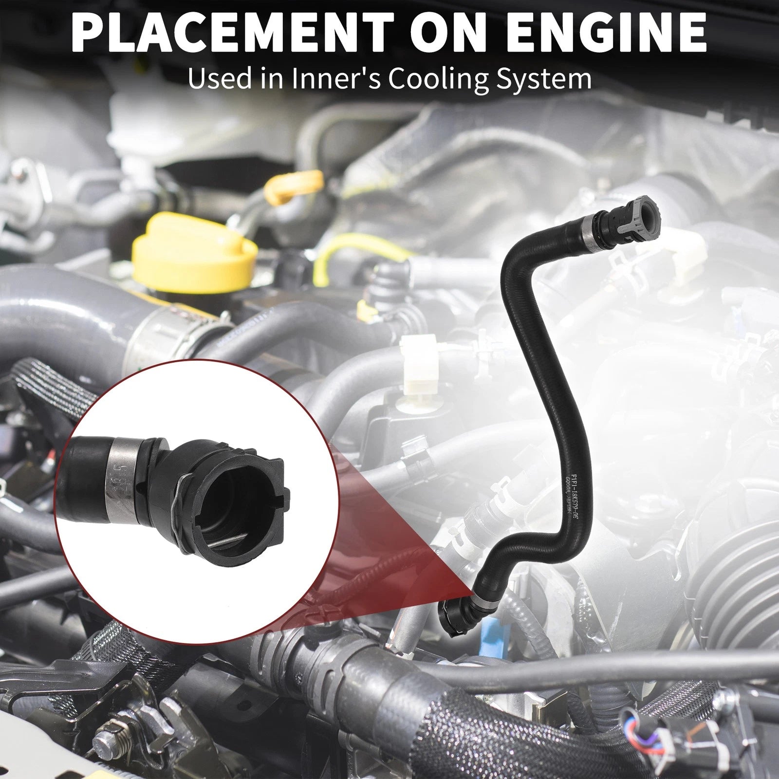 Water Heater Hose for Ford C-Max (2015–2019) No.F1F118K579XA | Black