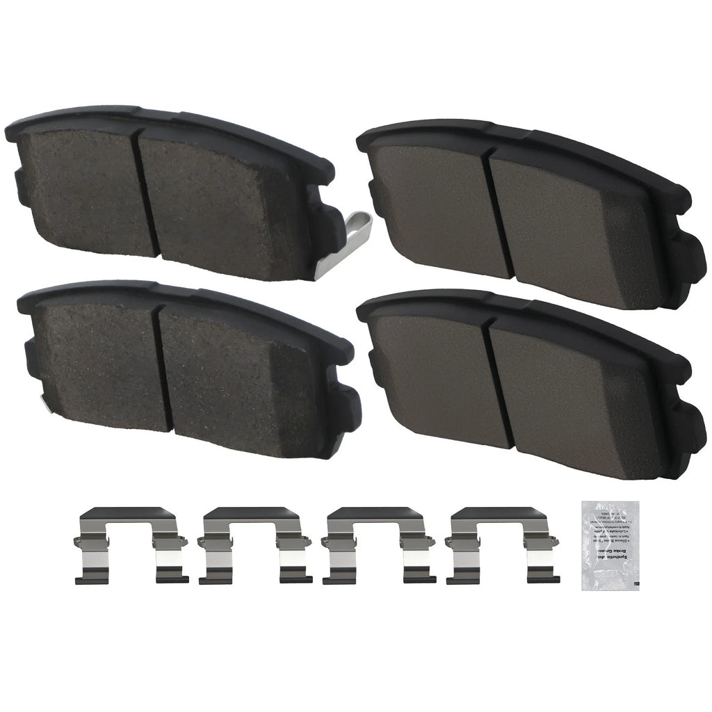 Set of 4 Rear Ceramic Brake Pads for Pontiac Torrent (2007–2009) / GMC Terrain (2010–2017)