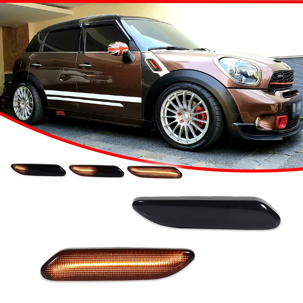 LED Smoked Amber Front Side Marker Lights for Mini Cooper R60 R61