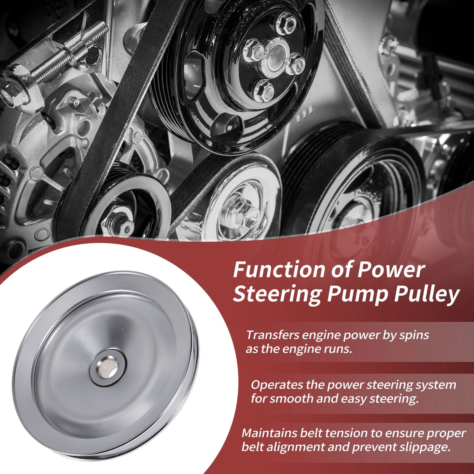 Single Groove Power Steering Pump Pulley for Chevy Camaro (1970–1974)